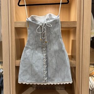 Textured strapless Mini Dress. Elizabeth Frenchie.